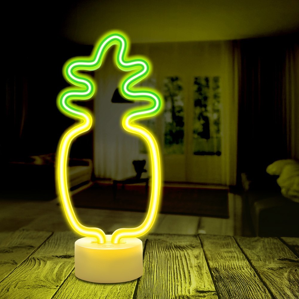 Neon na podstawce LED ANANAS pomar-zielony USB-C FSC-12 Forever Light